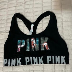 Victoria’s Secret PINK Black and Floral Sports Bra